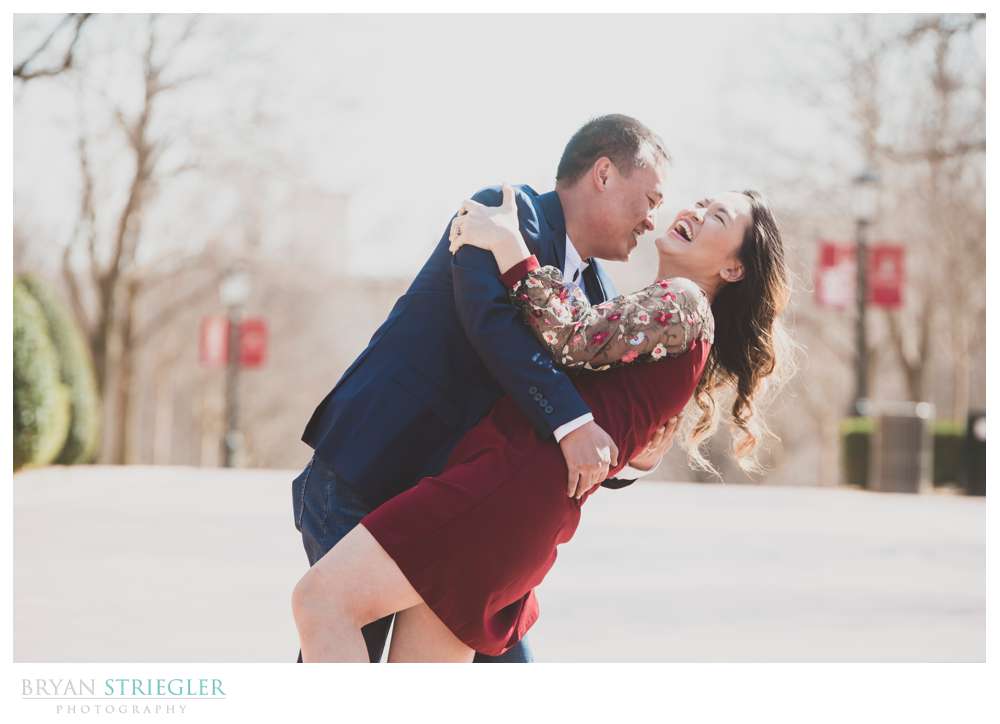 dipping engagement photo